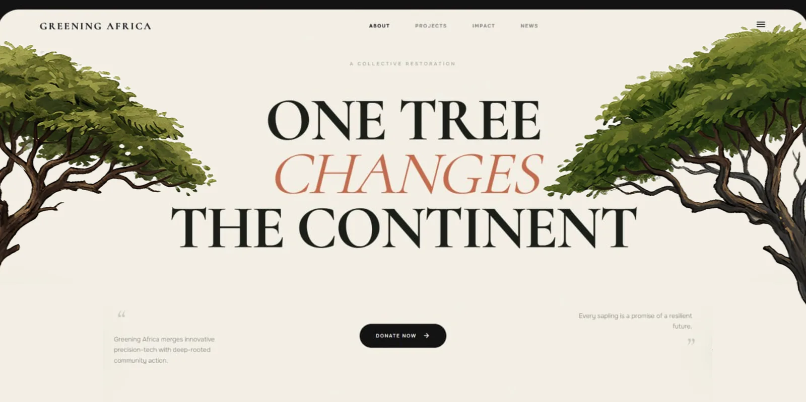 Greening Africa — landing page